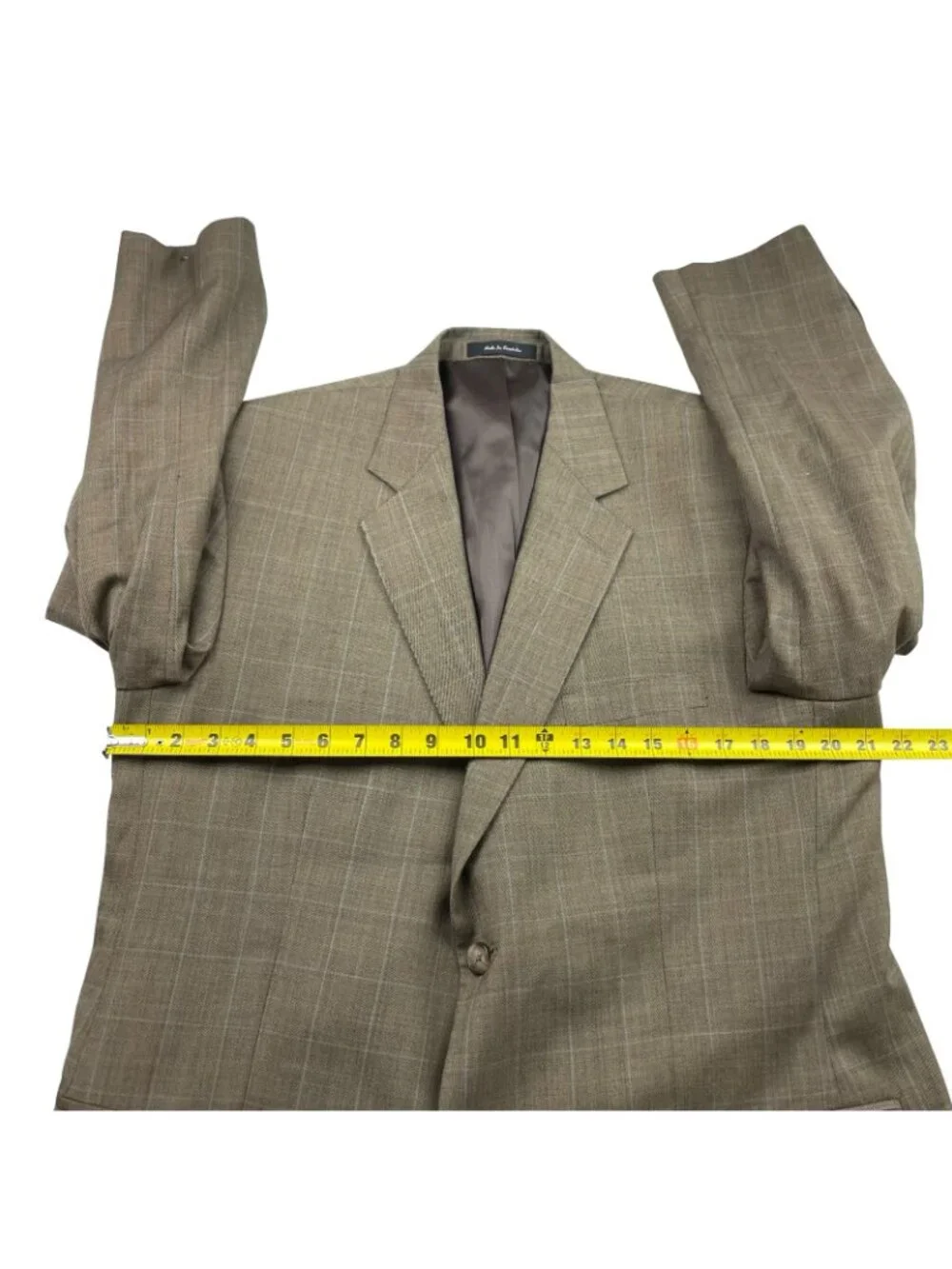 Kilburne & Finch Men's 100% Wool 2-Button Blazer Brown Windowpane Plaid • 42R